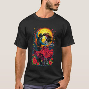 Tag der Toten Skelett Tanz Romantik T-Shirt