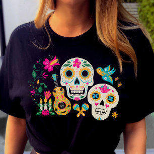 Tag der Toten Thema Zuckerschädel T-Shirt