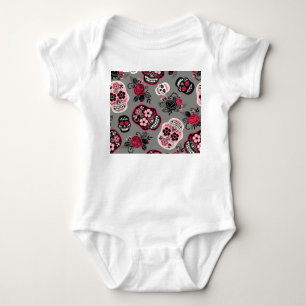Tag der Toten: Vintage-Muster Baby Strampler