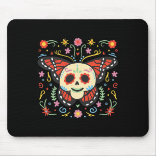 Tag der Toten Zucker-Schädel-Monarchfalter Día Mousepad