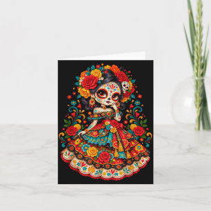 Tag der Toten Zuckerschädel Catrina Totentag Karte