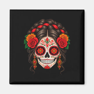 Tag der Toten Zuckerschädel Catrina Totentag Magnet