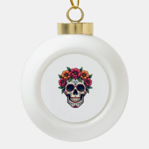 Tag der Toten Zuckerschädel � Dia de los Muertos S Keramik Kugel-Ornament