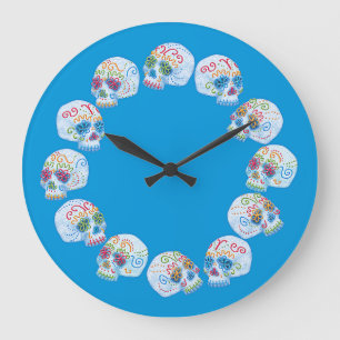 Tag der toten Zuckerschädel Große Wanduhr