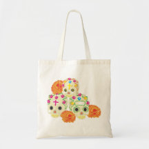 Tag der Toten Zuckerschädel und Ringelblumen