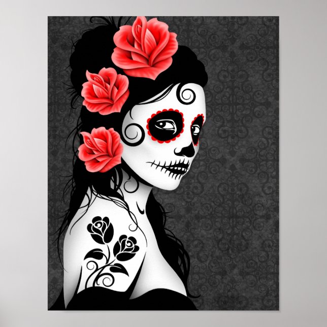 Tag der Toten Zuckerschlucht - Grau Poster (Vorne)