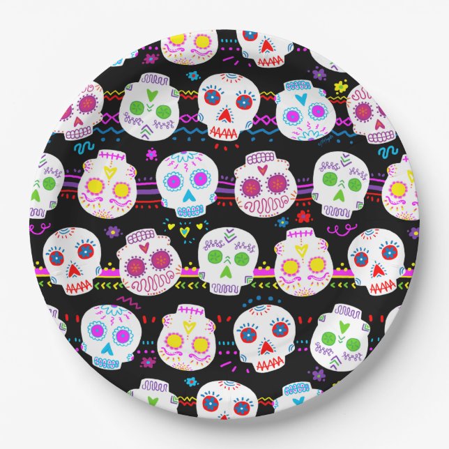 Tag der toten Zuckerschluchten Pappteller (Vorderseite)