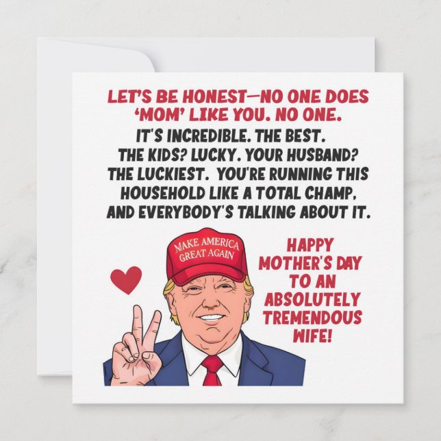Tag der Trump-Mutter für Ehefrau Feiertagskarte (Vorderseite)