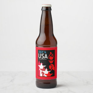 Tag der Unabhängigkeit Amerikas Bierflaschenetikett