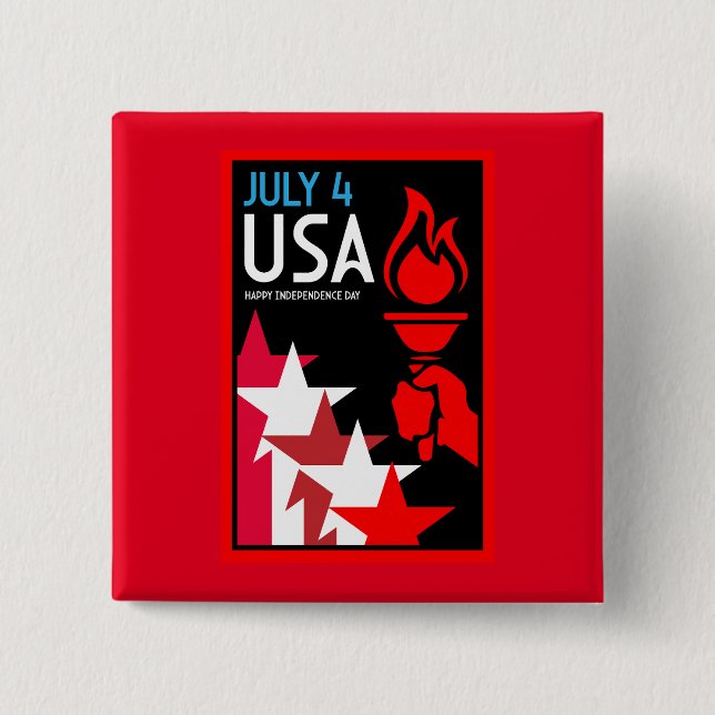 Tag der Unabhängigkeit Amerikas Button (Vorderseite)