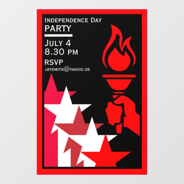 Tag der Unabhängigkeit Amerikas Fensteraufkleber (Blatt)