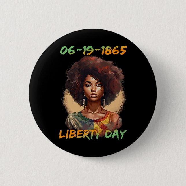 Tag der Unabhängigkeit der Afrikanisch-amerikanisc Button (Vorderseite)