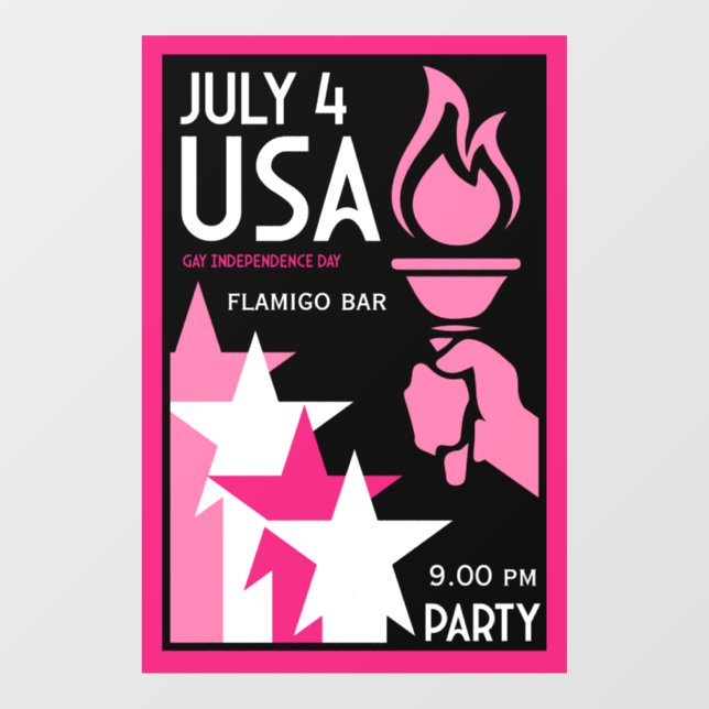 Tag der Unabhängigkeit Fensteraufkleber (Blatt)