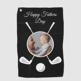 Tag der Väter im personalisierten Foto Golfhandtuch