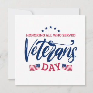 Tag der Veteranen - Alle, die gedient haben, ehren Einladung