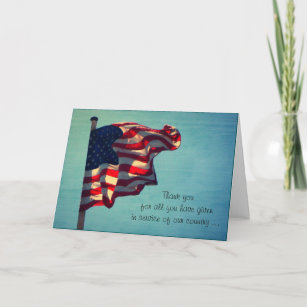 Tag der Veteranen, vielen Dank - Militärgrußkarte Dankeskarte