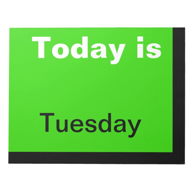 Tag der visuellen Kalender-Tools der Woche Notizblock (Vorderseite)