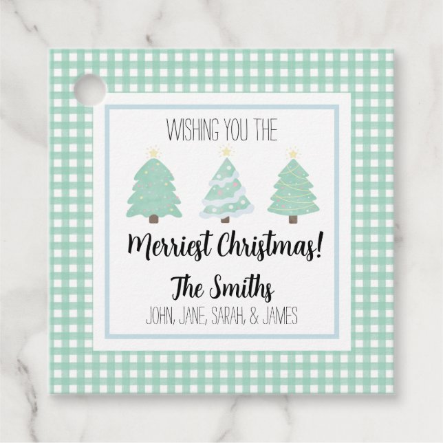 Tag der Weihnachtsnachtsfeier für die ganze Famili Geschenkanhänger (Vorderseite)