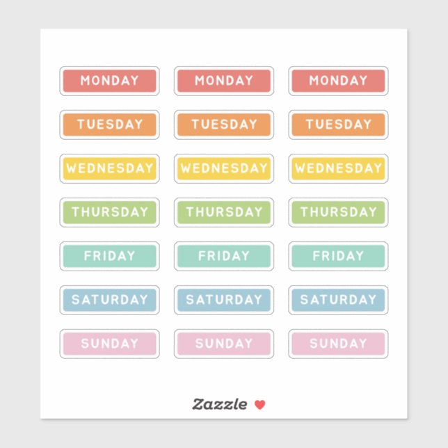 Tag der Woche Aufkleber (Blatt)