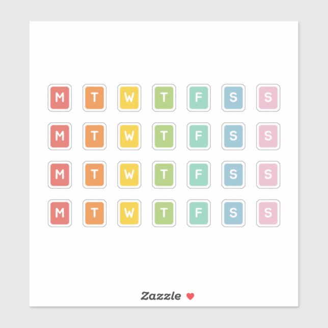 Tag der Woche Aufkleber (Blatt)