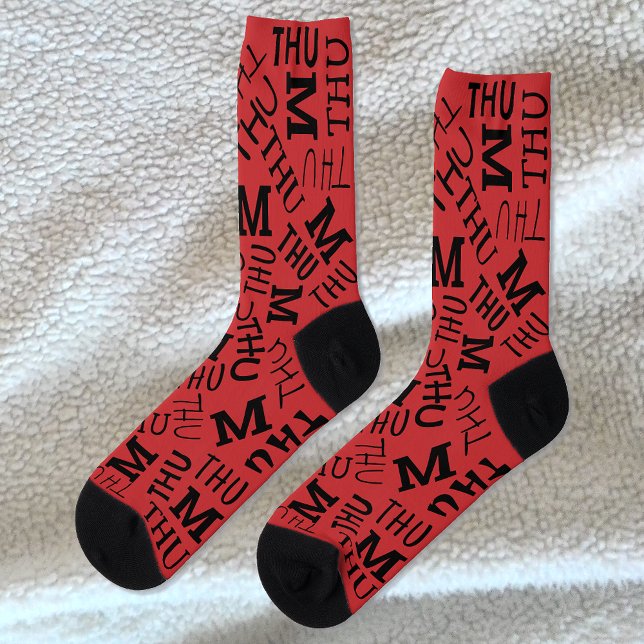 Tag der Woche Rot und Schwarz Socken (Von Creator hochgeladen)