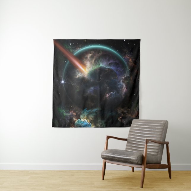 Tag des Asteroiden SciFi Fraktal Art Wandteppich (Beispiel)