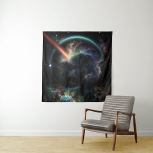 Tag des Asteroiden SciFi Fraktal Kunst Wandteppich