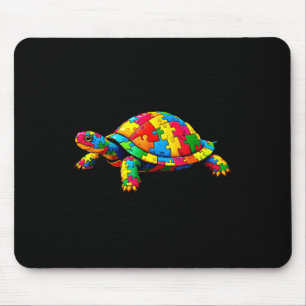 Tag des Autismus: niedliche Schildkröte und Puzzle Mousepad