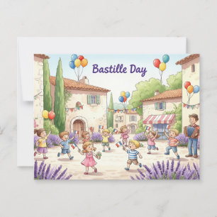 Tag des Bastille Postkarte