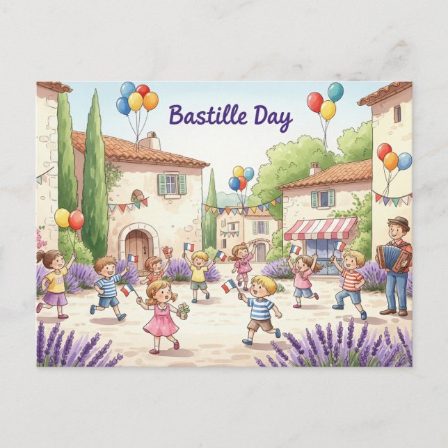 Tag des Bastille  Postkarte (Vorderseite)