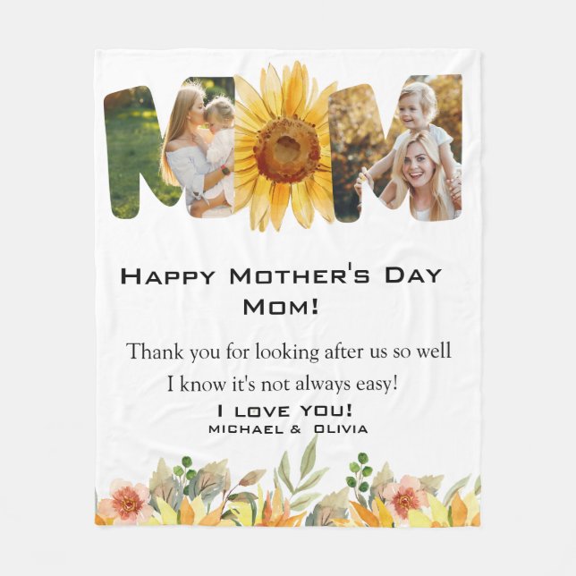 Tag des benutzerdefinierten Fotos Personalisiert M Fleecedecke (Vorderseite)