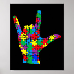 Tag des Bewusstseins Autistic Child Asl Liebe Sign Poster