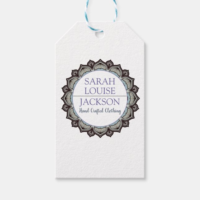 Tag des Blue Handmade Designer für Monogram Geschenkanhänger (Vorderseite)