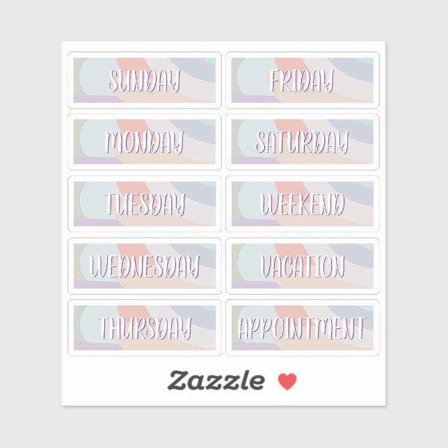 Tag des Boho-Aufklebers der Woche Aufkleber (Blatt)