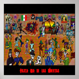 Tag des dead2, Fiesta Dia de Los Muertos Poster