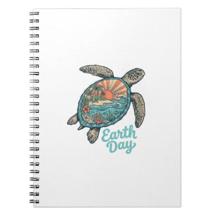 Tag des Erdbeerschildkröte Vintage Stempel-Shirt-D Notizblock