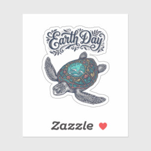 Tag des Erdschildkröte Vintage Stempel Shirt Desig Aufkleber