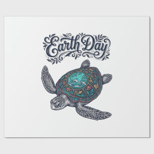 Tag des Erdschildkröte Vintage Stempel Shirt Desig Geschenkpapier