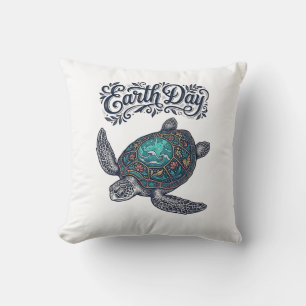 Tag des Erdschildkröte Vintage Stempel Shirt Desig Kissen