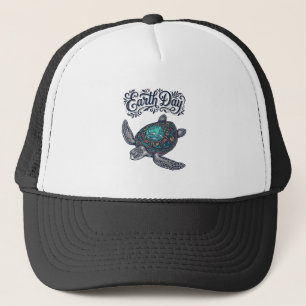 Tag des Erdschildkröte Vintage Stempel Shirt Desig Truckerkappe
