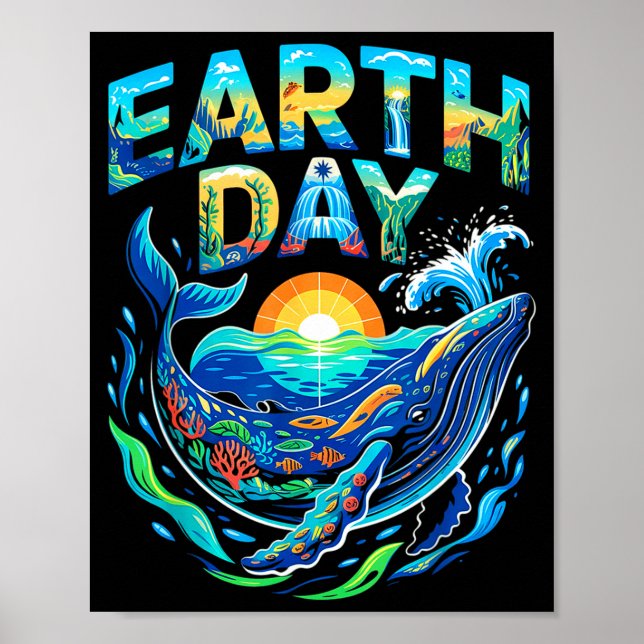 Tag des Erdwal Meer Naturschutz Kunst  Poster (Vorne)