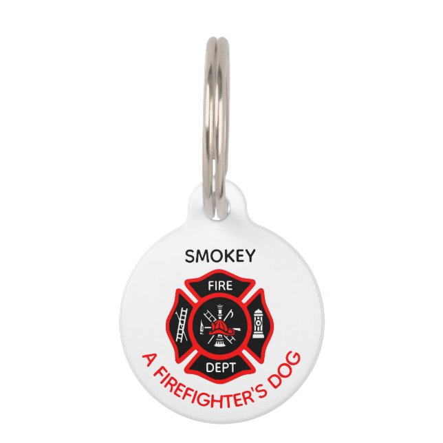 Tag des Feuerwehrhundes mit Namen Haustiermarke (Vorderseite)