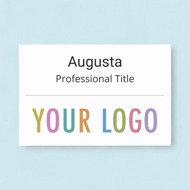 Tag des Firmennamens Magnetic Custom Business Logo Namensschild (MISOOK Large White Name Tag with Logo on Bottom)