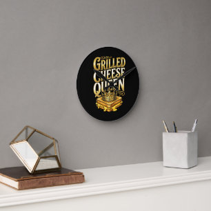 Tag des gegrillten Käses Runde Wanduhr