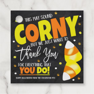 Tag des Geschenkes "Holloween Candy Corn" Geschenkanhänger