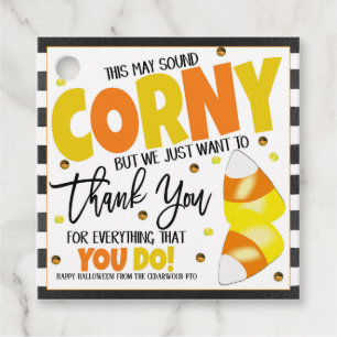 Tag des Geschenkes "Holloween Candy Corn" Geschenkanhänger