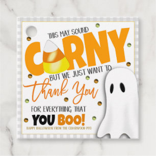 Tag des Geschenkes "Holloween Candy Corn" Geschenkanhänger