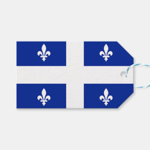 Tag des Geschenkes mit der Flagge Quebec, Kanada Geschenkanhänger