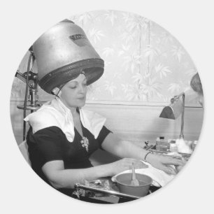 Tag des Glamours Vintag Beauty Parlor New York Cit Runder Aufkleber