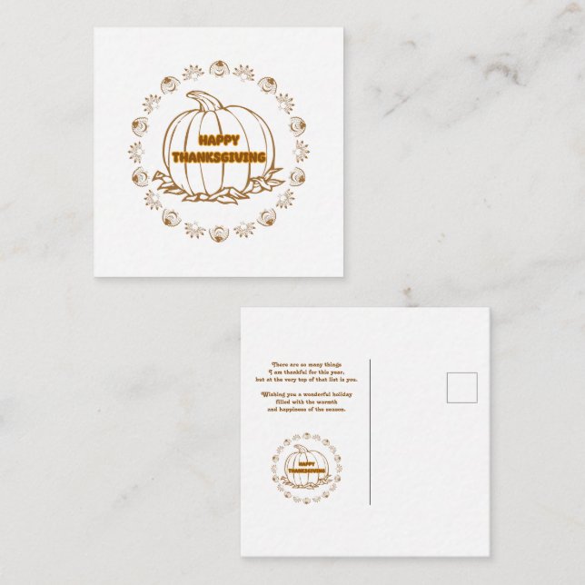 Tag des glücklichen Dankes Mitteilungskarte (Vorne/Hinten)